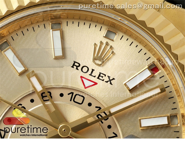 Rolex ZF공장 롤렉스 스카이드웰러 옐로우골드금통 샴페인다이얼 러버스트랩 텅스텐 Skydweller 336238 YG_RU Gold ZF V2 Asia 2824 레플리카 4번 이미지 - 시계 | 세미샵 레플리카 사이트