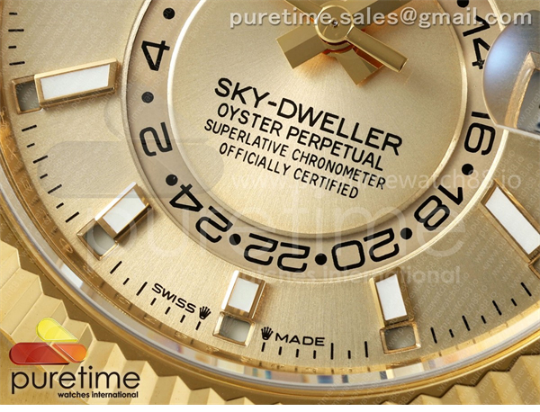 Rolex ZF공장 롤렉스 스카이드웰러 옐로우골드금통 샴페인다이얼 러버스트랩 텅스텐 Skydweller 336238 YG_RU Gold ZF V2 Asia 2824 레플리카 6번 이미지 - 시계 | 세미샵 레플리카 사이트