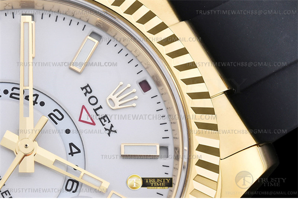 Rolex ZF공장 롤렉스 스카이드웰러 옐로우골드금통 화이트다이얼 러버스트랩 텅스텐 Skydweller 336238 YG_RU White ZF V2 Asia 2824 레플리카 5번 이미지 - 시계 | 세미샵 레플리카 사이트