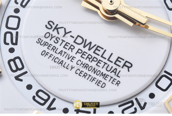 Rolex ZF공장 롤렉스 스카이드웰러 옐로우골드금통 화이트다이얼 러버스트랩 텅스텐 Skydweller 336238 YG_RU White ZF V2 Asia 2824 레플리카 8번 이미지 - 시계 | 세미샵 레플리카 사이트