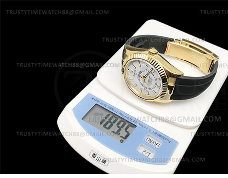 Rolex ZF공장 롤렉스 스카이드웰러 옐로우골드금통 화이트다이얼 러버스트랩 텅스텐 Skydweller 336238 YG_RU White ZF V2 Asia 2824 레플리카 21번 이미지 - 시계 | 세미샵 레플리카 사이트
