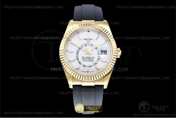 Rolex ZF공장 롤렉스 스카이드웰러 옐로우골드금통 화이트다이얼 러버스트랩 텅스텐 Skydweller 336238 YG_RU White ZF V2 Asia 2824 레플리카 22번 이미지 - 시계 | 세미샵 레플리카 사이트