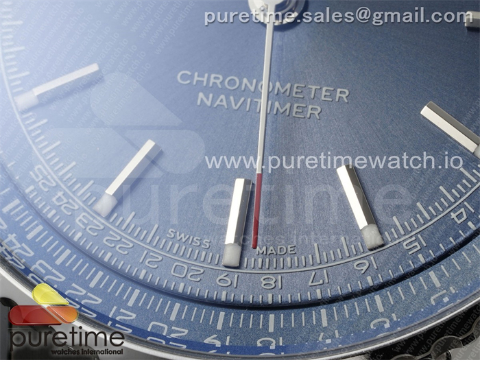 Breitling TF공장 브라이틀링 내비타이머 41미리 스틸 블루다이얼 브레이슬릿 Navitimer Automatic 41mm SS TF 1_1 Best Edition Blue Dial on SS Bracelet A2824 레플리카 5번 이미지 - 시계 | 세미샵 레플리카 사이트