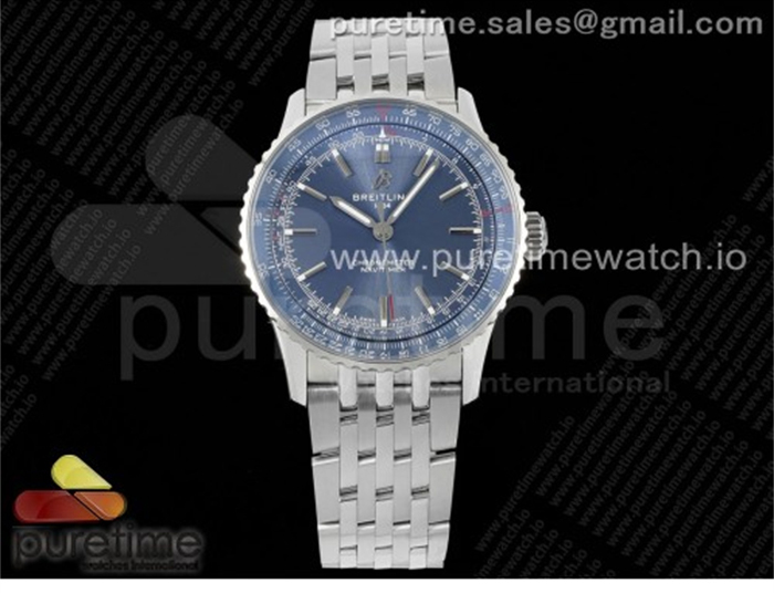 Breitling TF공장 브라이틀링 내비타이머 41미리 스틸 블루다이얼 브레이슬릿 Navitimer Automatic 41mm SS TF 1_1 Best Edition Blue Dial on SS Bracelet A2824 레플리카 34번 이미지 - 시계 | 세미샵 레플리카 사이트