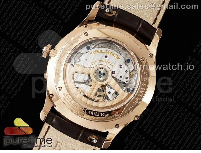 Jaeger Le Coultre APS공장 예거르쿨트르 마스터 울트라씬 문페이즈 로즈골드금통 화이트다이얼 브라운가죽스트랩 Master Ultra Thin Moon RG APSF 1_1 Best Edition White Dial on Brown Leather Strap SA925 Super Clone 레플리카 22번 이미지 - 시계 | 세미샵 레플리카 사이트