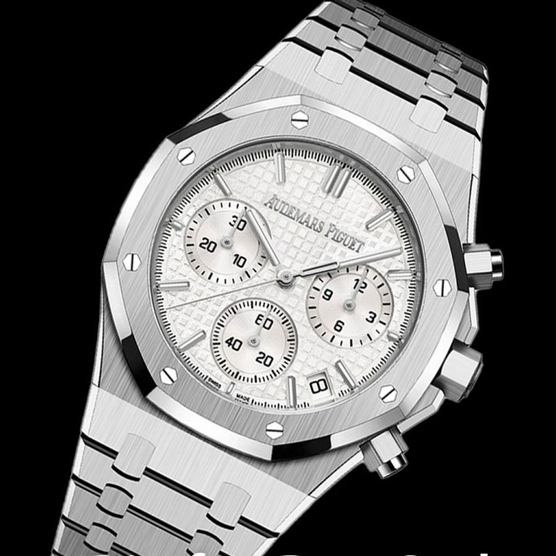 Audemars Piguet APS공장 오데마피게 로얄오크 크로노그래프 스틸 화이트다이얼 브레이슬릿 Royal Oak Chrono 26240 SS APSF 1_1 Best Edition Silver Dial on SS Bracelet SA4401 Super Clone 레플리카 1번 이미지 - 시계 | 세미샵 레플리카 사이트