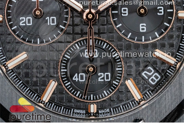 Audemars Piguet APS공장 오데마피게 로얄오크 크로노그래프 풀세라믹 블랙다이얼 브레이슬릿 Royal Oak Chrono 26240 Black Ceramic APSF 1_1 Best Edition on Ceramic Bracelet SA4401 Super Clone 레플리카 3번 이미지 - 시계 | 세미샵 레플리카 사이트