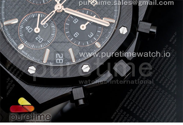 Audemars Piguet APS공장 오데마피게 로얄오크 크로노그래프 풀세라믹 블랙다이얼 브레이슬릿 Royal Oak Chrono 26240 Black Ceramic APSF 1_1 Best Edition on Ceramic Bracelet SA4401 Super Clone 레플리카 5번 이미지 - 시계 | 세미샵 레플리카 사이트