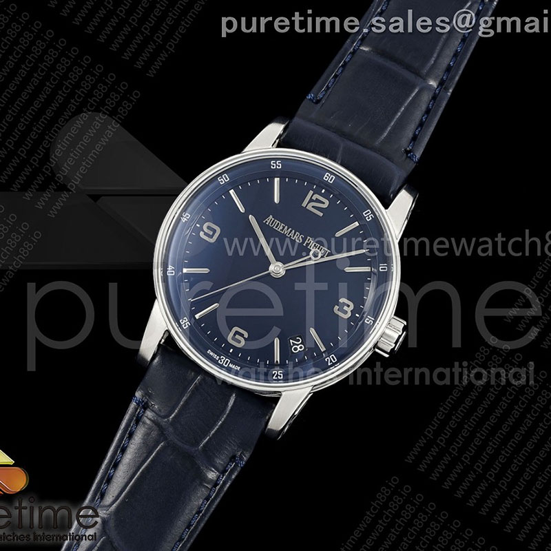 Audemars Piguet APS공장 오데마피게 로얄오크 15210 CODE 11.59 스틸 블루다이얼 블루가죽스트랩 Code 11.59 SS 15210 APSF 1_1 Best Edition Blue Dial on Blue Leather Strap SA4302 Super Clone 레플리카 1번 이미지 - 시계 | 세미샵 레플리카 사이트