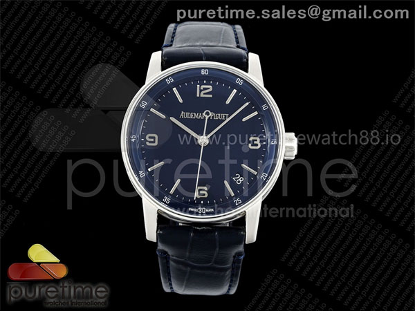 Audemars Piguet APS공장 오데마피게 로얄오크 15210 CODE 11.59 스틸 블루다이얼 블루가죽스트랩 Code 11.59 SS 15210 APSF 1_1 Best Edition Blue Dial on Blue Leather Strap SA4302 Super Clone 레플리카 6번 이미지 - 시계 | 세미샵 레플리카 사이트