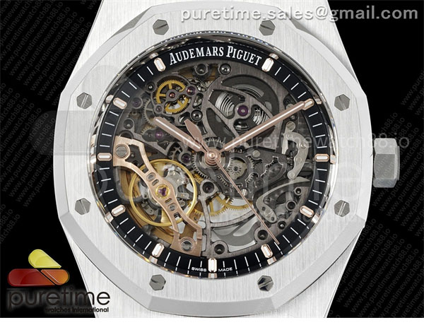 Audemars Piguet THB공장 오데마피게 로얄오크 41 오픈워크 15407 스틸 스켈레톤다이얼 브레이슬릿 Royal Oak 41mm Openworked 15407 SS THBF 1_1 Best Edition on SS Bracelet SA3132 V2 레플리카 8번 이미지 - 시계 | 세미샵 레플리카 사이트