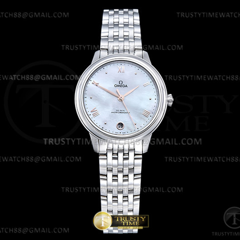 Omega VS공장 오메가 드 빌 스틸 화이트자개다이얼 로즈골드인덱스 브레이슬릿 De Ville Prestige 34mm SS_SS M-Wht_RG VSF A8800 레플리카 1번 이미지 - 시계 | 세미샵 레플리카 사이트