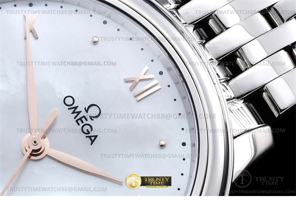 Omega VS공장 오메가 드 빌 스틸 화이트자개다이얼 로즈골드인덱스 브레이슬릿 De Ville Prestige 34mm SS_SS M-Wht_RG VSF A8800 레플리카 6번 이미지 - 시계 | 세미샵 레플리카 사이트