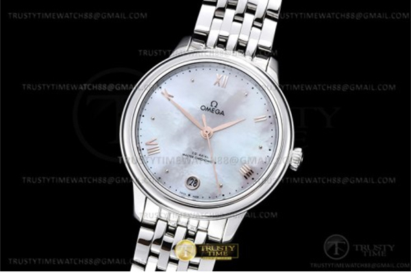 Omega VS공장 오메가 드 빌 스틸 화이트자개다이얼 로즈골드인덱스 브레이슬릿 De Ville Prestige 34mm SS_SS M-Wht_RG VSF A8800 레플리카 28번 이미지 - 시계 | 세미샵 레플리카 사이트