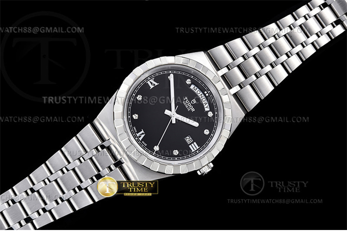 Tudor V7공장 튜더 로얄 28600 스틸 블랙다이얼 8p인덱스 브레이슬릿 Tudor Royal 28600 41mm SS_SS Blk_Dia V7F A2836 레플리카 5번 이미지 - 시계 | 세미샵 레플리카 사이트
