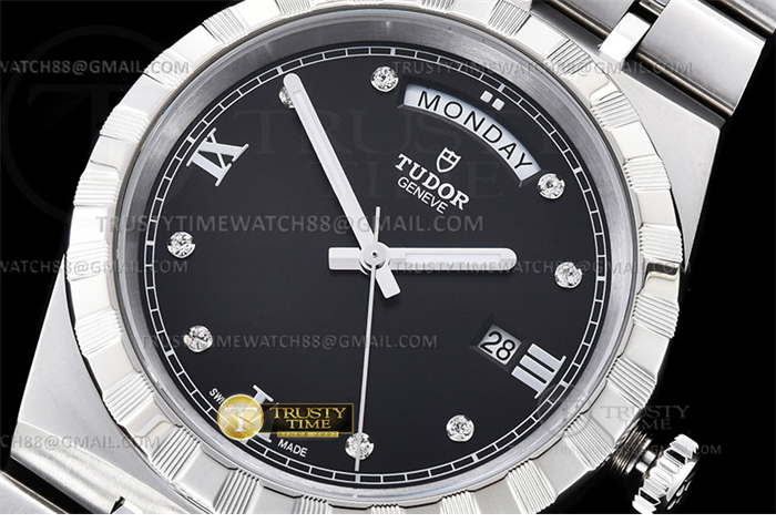 Tudor V7공장 튜더 로얄 28600 스틸 블랙다이얼 8p인덱스 브레이슬릿 Tudor Royal 28600 41mm SS_SS Blk_Dia V7F A2836 레플리카 6번 이미지 - 시계 | 세미샵 레플리카 사이트