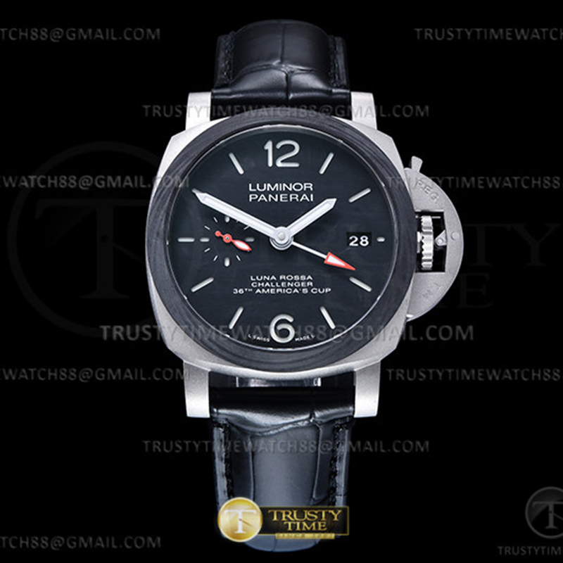 Panerai VS공장 파네라이 PAM1096 루나로사 GMT 가죽스트랩 Lum. Luna Rossa GMT TI_LE Blk VSF P9010 레플리카 1번 이미지 - 시계 | 세미샵 레플리카 사이트