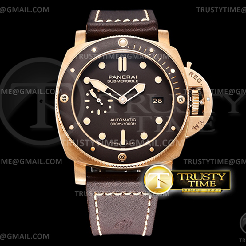 Panerai VS공장 파네라이 PAM968 브론조 브라운다이얼 가죽스트랩 PAM 968 Submersible Bronzo 47mm BR_LE Brn VSF Mod 9010 레플리카 1번 이미지 - 시계 | 세미샵 레플리카 사이트