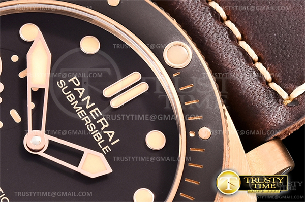 Panerai VS공장 파네라이 PAM968 브론조 브라운다이얼 가죽스트랩 PAM 968 Submersible Bronzo 47mm BR_LE Brn VSF Mod 9010 레플리카 3번 이미지 - 시계 | 세미샵 레플리카 사이트