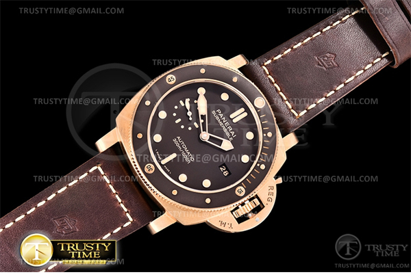 Panerai VS공장 파네라이 PAM968 브론조 브라운다이얼 가죽스트랩 PAM 968 Submersible Bronzo 47mm BR_LE Brn VSF Mod 9010 레플리카 8번 이미지 - 시계 | 세미샵 레플리카 사이트