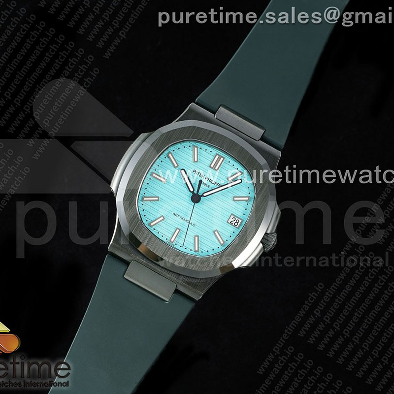 Patek Philippe AMG공장 파텍필립 노틸러스 5711 그린풀세라믹 티파니블루다이얼 그린러버스트랩 AET Nautilus 5711 Green Ceramic AMGF Best Edition Tiffany Blue Dial on Green Rubber Strap MIYOTA 9015 레플리카 1번 이미지 - 시계 | 세미샵 레플리카 사이트