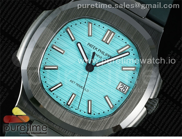 Patek Philippe AMG공장 파텍필립 노틸러스 5711 그린풀세라믹 티파니블루다이얼 그린러버스트랩 AET Nautilus 5711 Green Ceramic AMGF Best Edition Tiffany Blue Dial on Green Rubber Strap MIYOTA 9015 레플리카 2번 이미지 - 시계 | 세미샵 레플리카 사이트