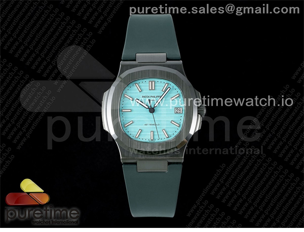Patek Philippe AMG공장 파텍필립 노틸러스 5711 그린풀세라믹 티파니블루다이얼 그린러버스트랩 AET Nautilus 5711 Green Ceramic AMGF Best Edition Tiffany Blue Dial on Green Rubber Strap MIYOTA 9015 레플리카 6번 이미지 - 시계 | 세미샵 레플리카 사이트