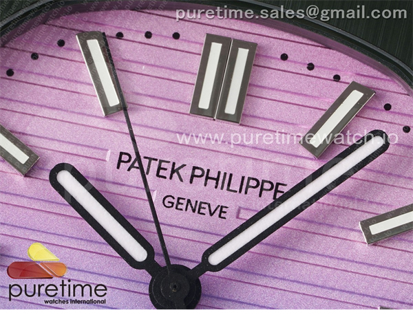 Patek Philippe AMG공장 파텍필립 노틸러스 5711 그린풀세라믹 퍼플그라데이션다이얼 그린러버스트랩 AET Nautilus 5711 Green Ceramic AMGF Best Edition Purple_Pink Dial on Green Rubber Strap MIYOTA 9015 레플리카 4번 이미지 - 시계 | 세미샵 레플리카 사이트