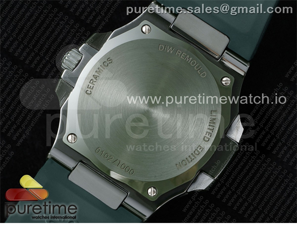 Patek Philippe AMG공장 파텍필립 노틸러스 5711 그린풀세라믹 퍼플그라데이션다이얼 그린러버스트랩 AET Nautilus 5711 Green Ceramic AMGF Best Edition Purple_Pink Dial on Green Rubber Strap MIYOTA 9015 레플리카 13번 이미지 - 시계 | 세미샵 레플리카 사이트