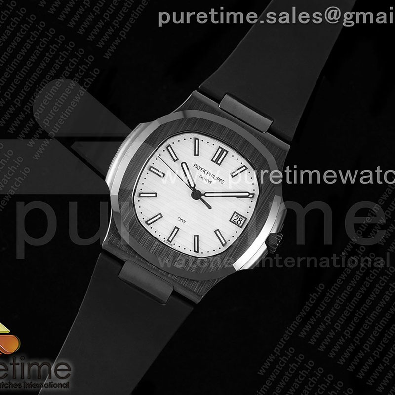 Patek Philippe AMG공장 파텍필립 노틸러스 5711 블랙풀세라믹 화이트다이얼 블랙러버스트랩 AET Nautilus 5711 Black Ceramic AMGF Best Edition White Dial on Black Rubber Strap MIYOTA 9015 레플리카 1번 이미지 - 시계 | 세미샵 레플리카 사이트