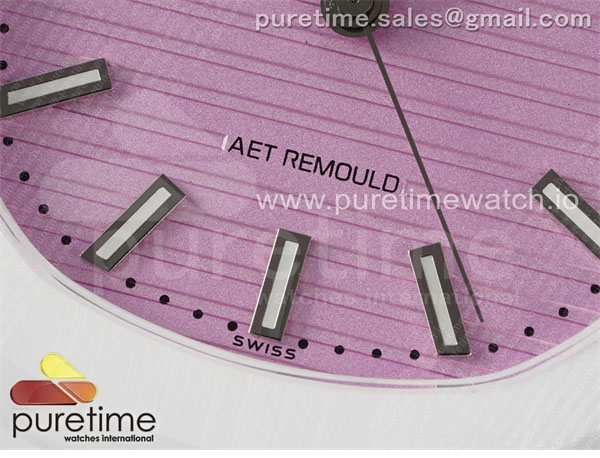 Patek Philippe AMG공장 파텍필립 노틸러스 5711 화이트풀세라믹 핑크다이얼 화이트러버스트랩 AET Nautilus 5711 White Ceramic AMGF Best Edition Pink Dial on White Rubber Strap MIYOTA 9015 레플리카 6번 이미지 - 시계 | 세미샵 레플리카 사이트