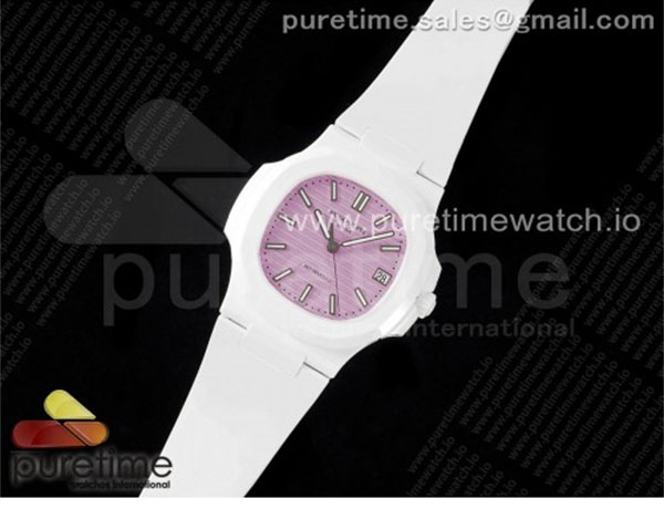 Patek Philippe AMG공장 파텍필립 노틸러스 5711 화이트풀세라믹 핑크다이얼 화이트러버스트랩 AET Nautilus 5711 White Ceramic AMGF Best Edition Pink Dial on White Rubber Strap MIYOTA 9015 레플리카 34번 이미지 - 시계 | 세미샵 레플리카 사이트