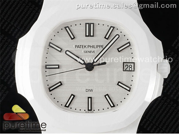 Patek Philippe AMG공장 파텍필립 노틸러스 5711 화이트풀세라믹 화이트다이얼 화이트러버스트랩 AET Nautilus 5711 White Ceramic AMGF Best Edition White Dial on White Rubber Strap MIYOTA 9015 레플리카 8번 이미지 - 시계 | 세미샵 레플리카 사이트