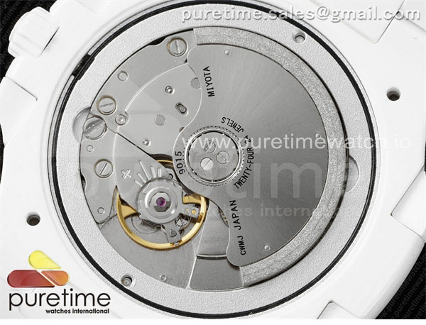 Patek Philippe AMG공장 파텍필립 노틸러스 5711 화이트풀세라믹 화이트다이얼 화이트러버스트랩 AET Nautilus 5711 White Ceramic AMGF Best Edition White Dial on White Rubber Strap MIYOTA 9015 레플리카 16번 이미지 - 시계 | 세미샵 레플리카 사이트