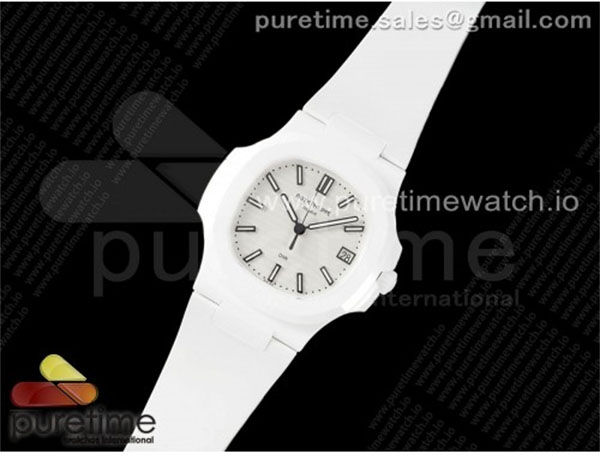 Patek Philippe AMG공장 파텍필립 노틸러스 5711 화이트풀세라믹 화이트다이얼 화이트러버스트랩 AET Nautilus 5711 White Ceramic AMGF Best Edition White Dial on White Rubber Strap MIYOTA 9015 레플리카 33번 이미지 - 시계 | 세미샵 레플리카 사이트