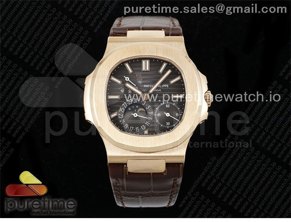 Patek Philippe PP공장 파텍필립 노틸러스 5712 로즈골드금통 브라운다이얼 브라운가죽스트랩 Nautilus 5712 RG PPF 1_1 Best Edition Brown Dial on Brown Leather Strap A240 Super Clone V2 PPF공장 레플리카 7번 이미지 - 시계 | 세미샵 레플리카 사이트