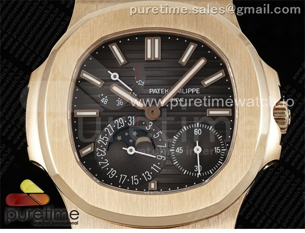 Patek Philippe PP공장 파텍필립 노틸러스 5712 로즈골드금통 브라운다이얼 브라운가죽스트랩 Nautilus 5712 RG PPF 1_1 Best Edition Brown Dial on Brown Leather Strap A240 Super Clone V2 PPF공장 레플리카 8번 이미지 - 시계 | 세미샵 레플리카 사이트