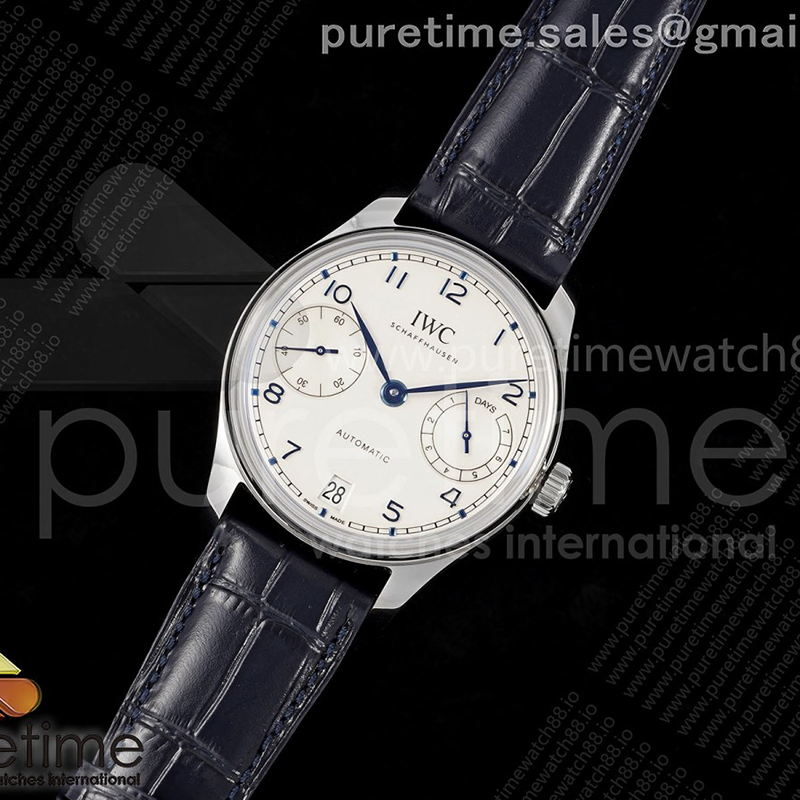 I W C APS공장 IWC 포르투기저 스틸 화이트다이얼 블루가죽스트랩 Portugieser Automatic 42mm SS APSF 1_1 Best Edition White Dial Blue Marker on Blue Leather Strap A52011 레플리카 1번 이미지 - 시계 | 세미샵 레플리카 사이트