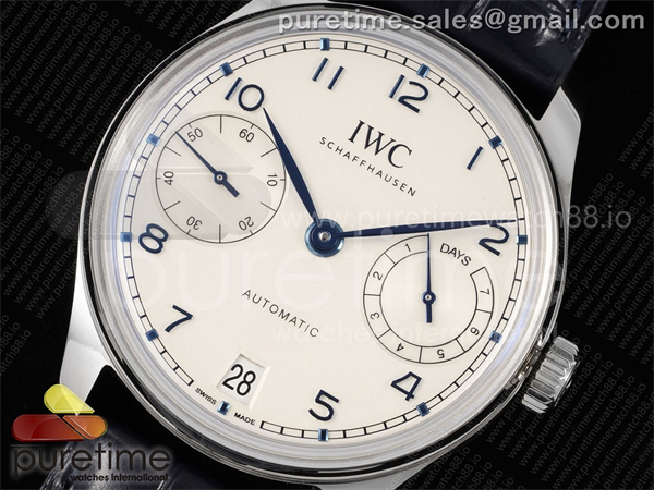 I W C APS공장 IWC 포르투기저 스틸 화이트다이얼 블루가죽스트랩 Portugieser Automatic 42mm SS APSF 1_1 Best Edition White Dial Blue Marker on Blue Leather Strap A52011 레플리카 2번 이미지 - 시계 | 세미샵 레플리카 사이트