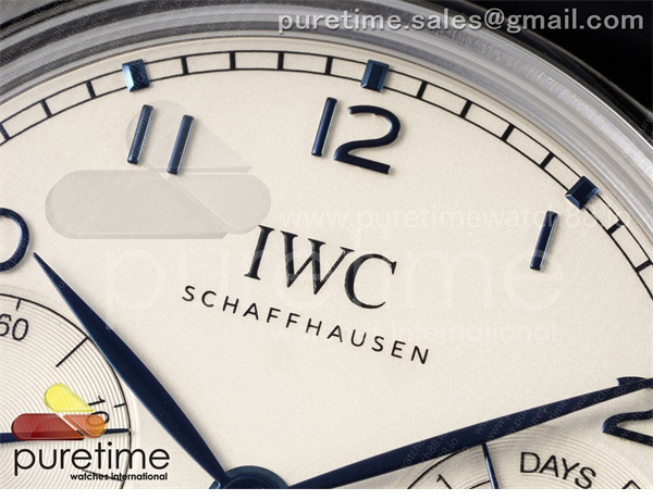 I W C APS공장 IWC 포르투기저 스틸 화이트다이얼 블루가죽스트랩 Portugieser Automatic 42mm SS APSF 1_1 Best Edition White Dial Blue Marker on Blue Leather Strap A52011 레플리카 3번 이미지 - 시계 | 세미샵 레플리카 사이트