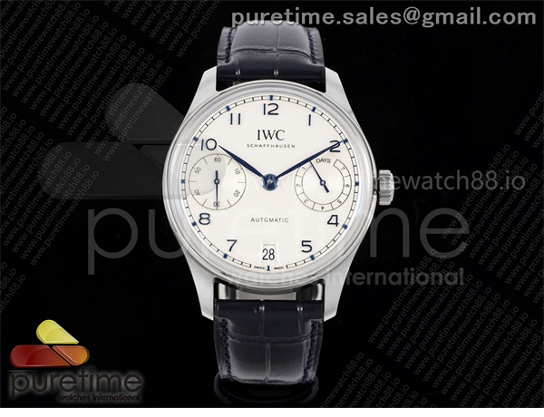 I W C APS공장 IWC 포르투기저 스틸 화이트다이얼 블루가죽스트랩 Portugieser Automatic 42mm SS APSF 1_1 Best Edition White Dial Blue Marker on Blue Leather Strap A52011 레플리카 7번 이미지 - 시계 | 세미샵 레플리카 사이트