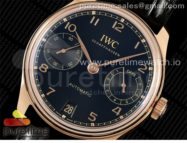I W C APS공장 IWC 포르투기저 오토메틱 로즈골드금통 블랙다이얼 블랙가죽스트랩 Portugieser Automatic 42mm RG APSF 1_1 Best Edition Black Dial on Black Leather Strap A52010 레플리카 2번 이미지 - 시계 | 세미샵 레플리카 사이트