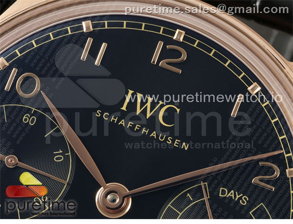 I W C APS공장 IWC 포르투기저 오토메틱 로즈골드금통 블랙다이얼 블랙가죽스트랩 Portugieser Automatic 42mm RG APSF 1_1 Best Edition Black Dial on Black Leather Strap A52010 레플리카 3번 이미지 - 시계 | 세미샵 레플리카 사이트