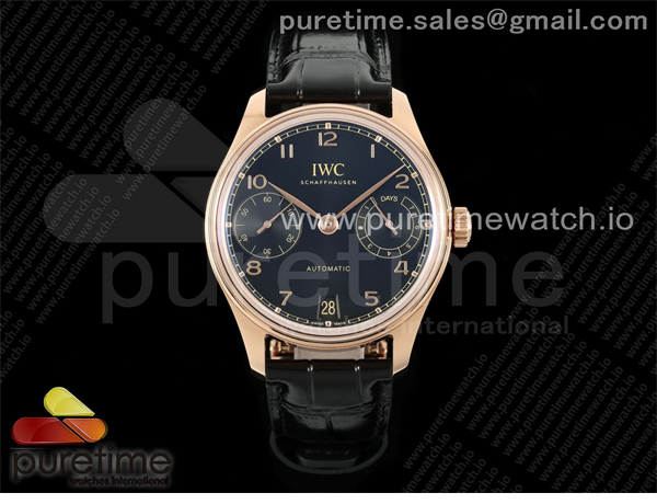 I W C APS공장 IWC 포르투기저 오토메틱 로즈골드금통 블랙다이얼 블랙가죽스트랩 Portugieser Automatic 42mm RG APSF 1_1 Best Edition Black Dial on Black Leather Strap A52010 레플리카 7번 이미지 - 시계 | 세미샵 레플리카 사이트