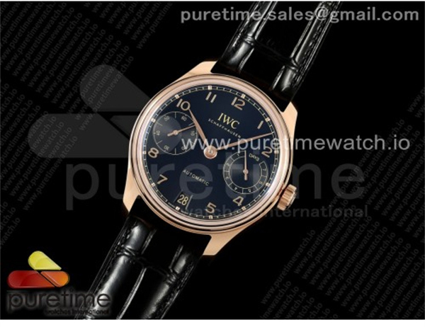 I W C APS공장 IWC 포르투기저 오토메틱 로즈골드금통 블랙다이얼 블랙가죽스트랩 Portugieser Automatic 42mm RG APSF 1_1 Best Edition Black Dial on Black Leather Strap A52010 레플리카 41번 이미지 - 시계 | 세미샵 레플리카 사이트
