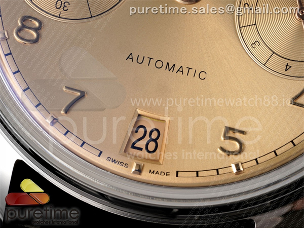 I W C APS공장 IWC 포르투기저 오토메틱 스틸 로즈골드다이얼 블랙가죽스트랩 Portugieser Automatic 42mm SS APSF 1_1 Best Edition RG Dial on Black Leather Strap A52011 레플리카 5번 이미지 - 시계 | 세미샵 레플리카 사이트