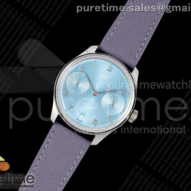 I W C APS공장 IWC 포르투기저 오토메틱 스틸 아이스블루다이얼 퍼플가죽스트랩 Portugieser Automatic 42mm SS APSF 1_1 Best Edition Ice Blue Dial on Purple Leather Strap A52011 레플리카 1번 이미지 - 시계 | 세미샵 레플리카 사이트