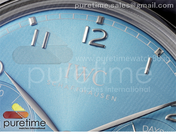 I W C APS공장 IWC 포르투기저 오토메틱 스틸 아이스블루다이얼 퍼플가죽스트랩 Portugieser Automatic 42mm SS APSF 1_1 Best Edition Ice Blue Dial on Purple Leather Strap A52011 레플리카 3번 이미지 - 시계 | 세미샵 레플리카 사이트