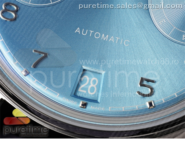 I W C APS공장 IWC 포르투기저 오토메틱 스틸 아이스블루다이얼 퍼플가죽스트랩 Portugieser Automatic 42mm SS APSF 1_1 Best Edition Ice Blue Dial on Purple Leather Strap A52011 레플리카 5번 이미지 - 시계 | 세미샵 레플리카 사이트