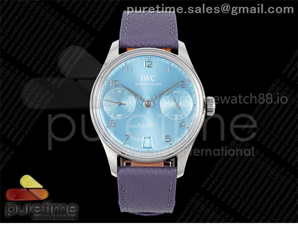 I W C APS공장 IWC 포르투기저 오토메틱 스틸 아이스블루다이얼 퍼플가죽스트랩 Portugieser Automatic 42mm SS APSF 1_1 Best Edition Ice Blue Dial on Purple Leather Strap A52011 레플리카 7번 이미지 - 시계 | 세미샵 레플리카 사이트
